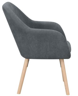 25.25" Faux Linen Charlotte Wingback Accent Armchair