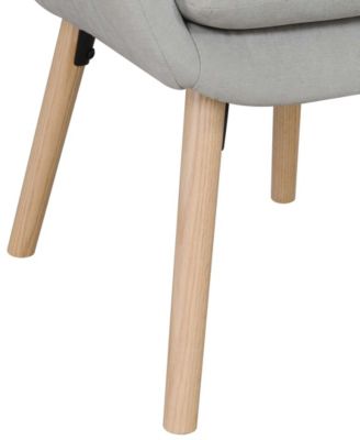 25.25" Faux Linen Charlotte Wingback Accent Armchair