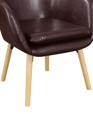 25.25" Faux Leather Charlotte Wingback Upholstered Accent Armchair