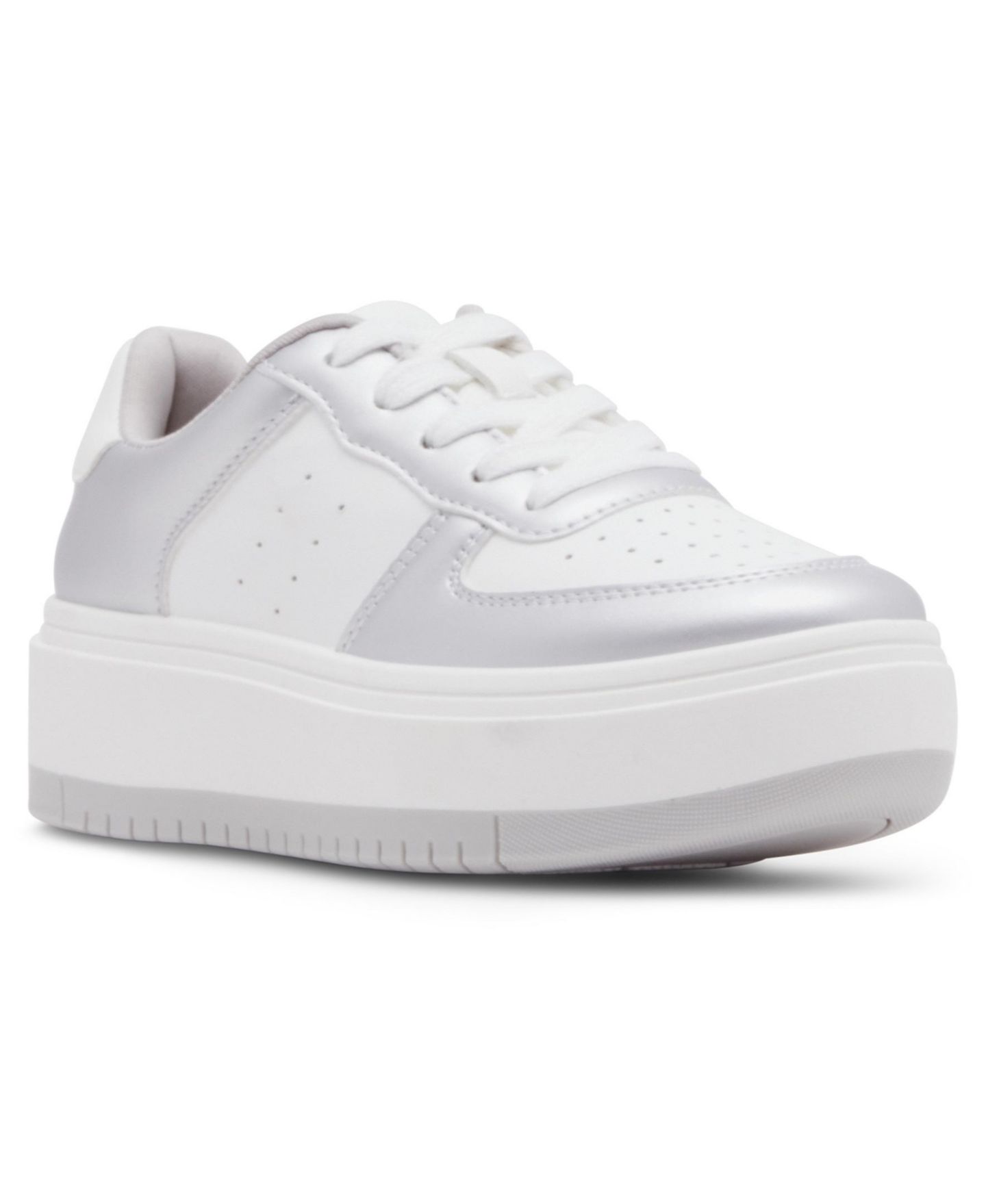Кроссовки Steve Madden JAlisa Lace Up Sneaker для девочек, цвет: Серебряный — фото 1
