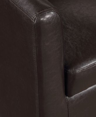 27.75" Faux Leather Roosevelt Accent Chair with Ottoman