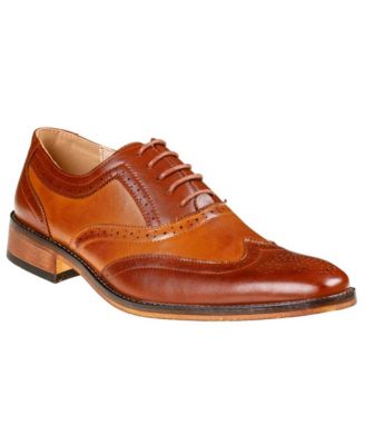 Men's Two Tone Wing Tip Oxford Dress Shoes
