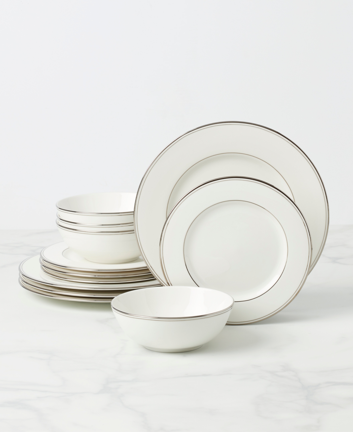 Lenox Federal Gold 12-piece Dinnerware Set, Service For 4 In White