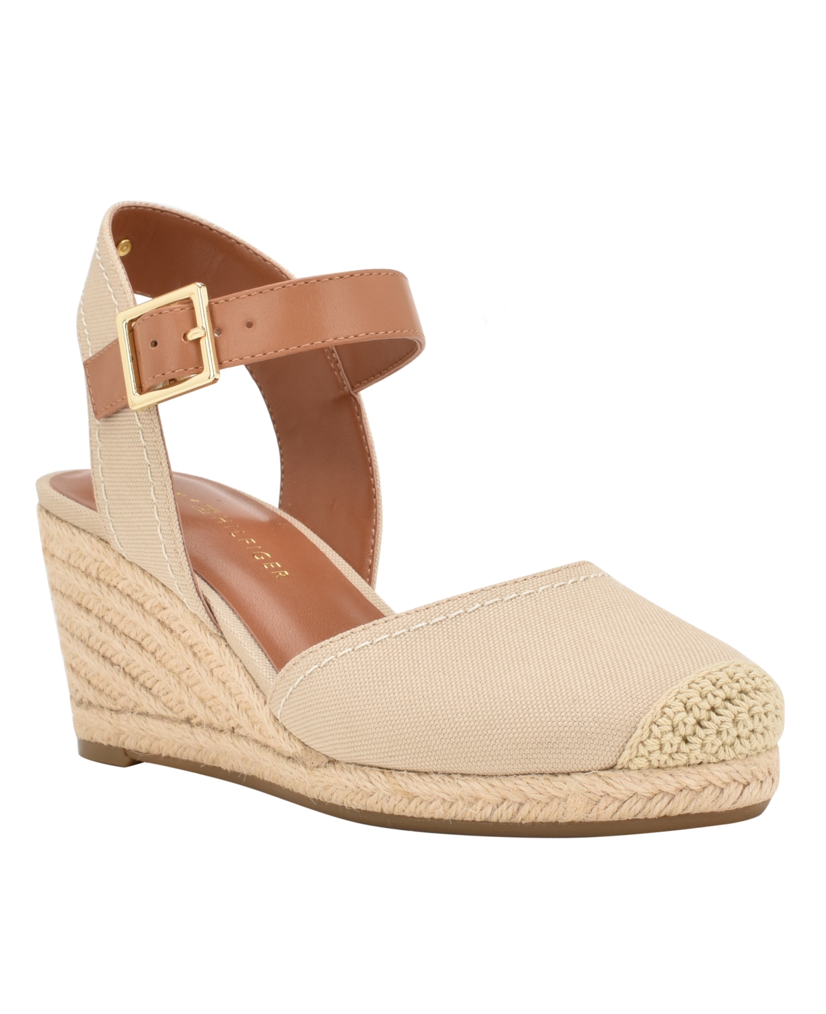 Tommy Hilfiger Women's Nilsa Closed Toe Espadrille Wedge Sandal In Light Natural