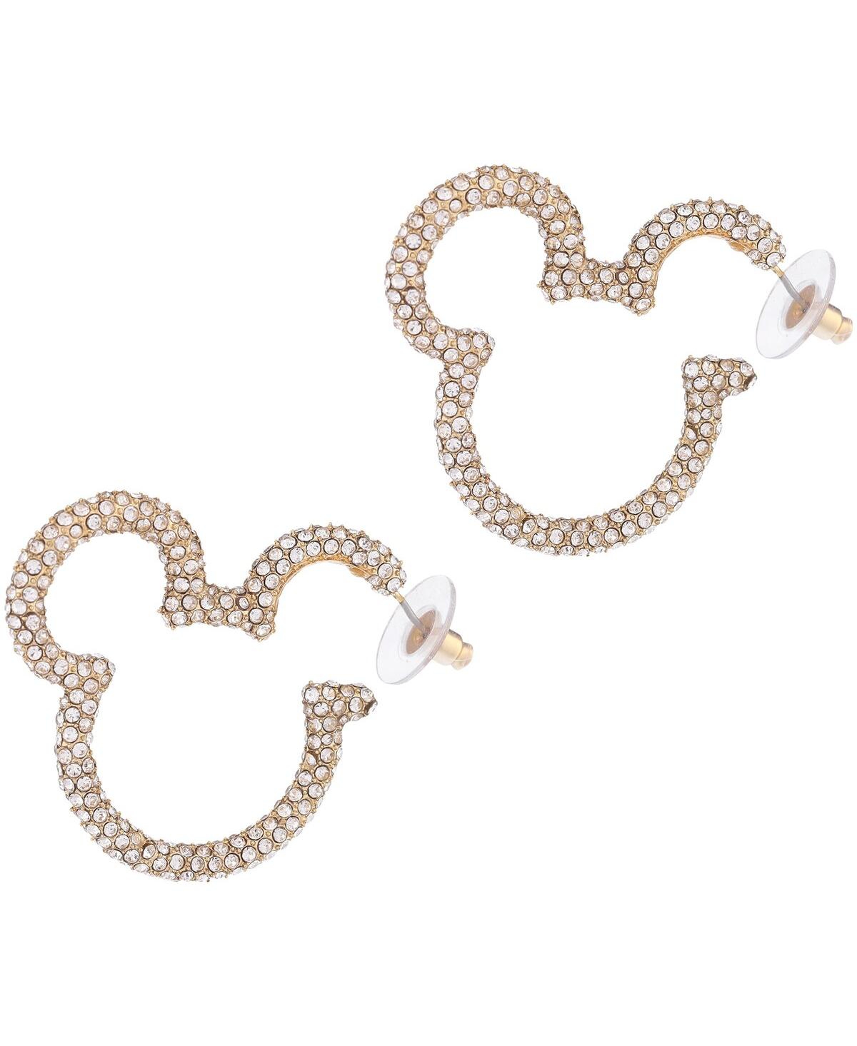 Women's Baublebar Mickey Mouse PaveÂ Essential Hoop Earrings - Gold-Tone
