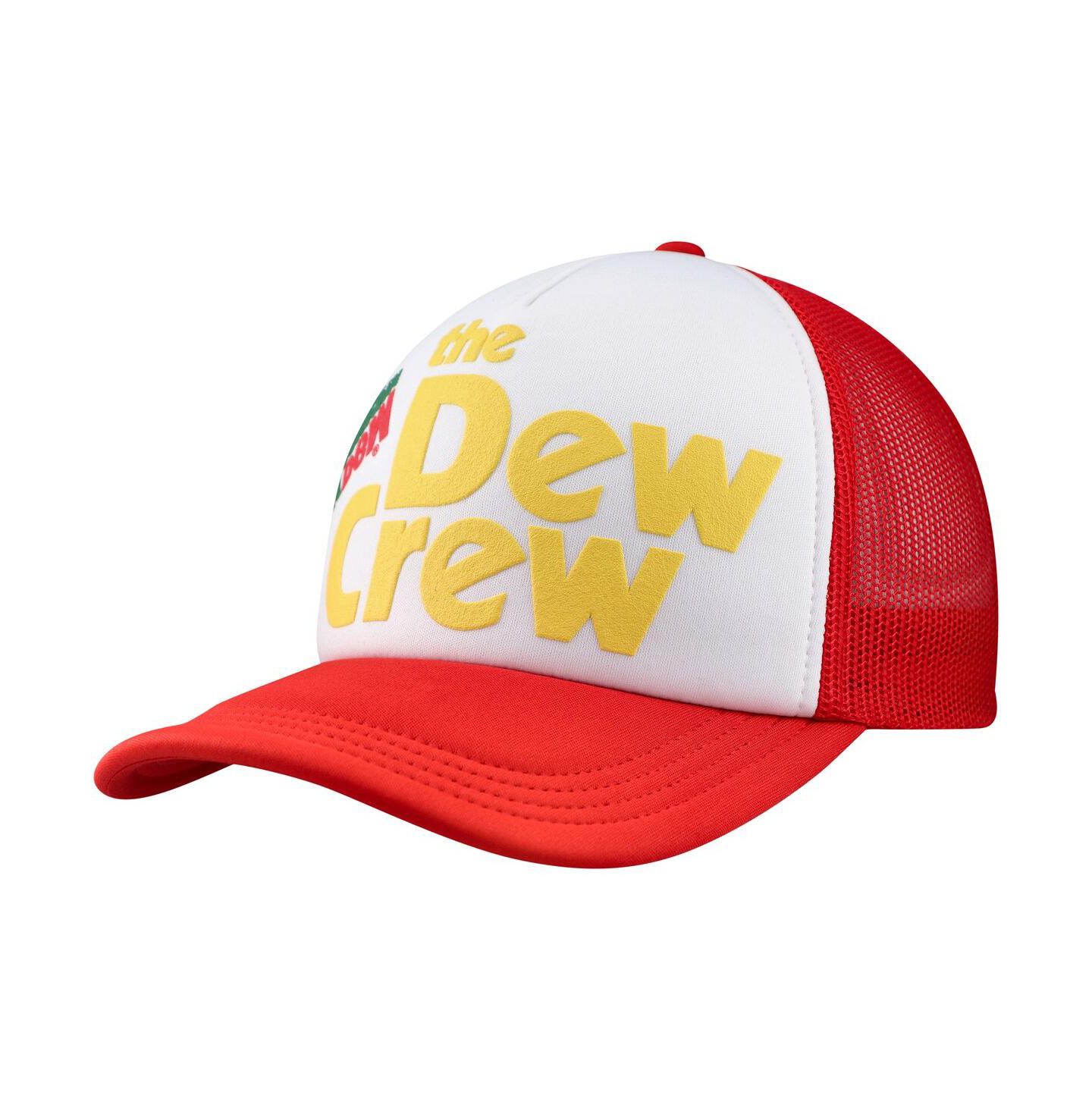 Мужская кепка Lids White, Red Mountain Dew Dew Crew Foam Trucker Adjustable Hat — фото 1