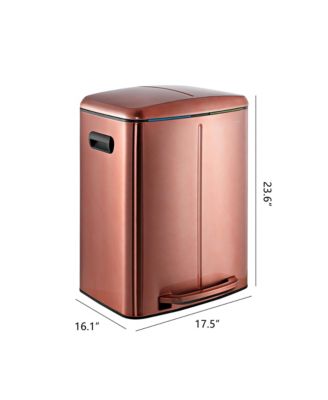 Marco Rectangular Double Bucket Trash Can with Soft-Close Lid