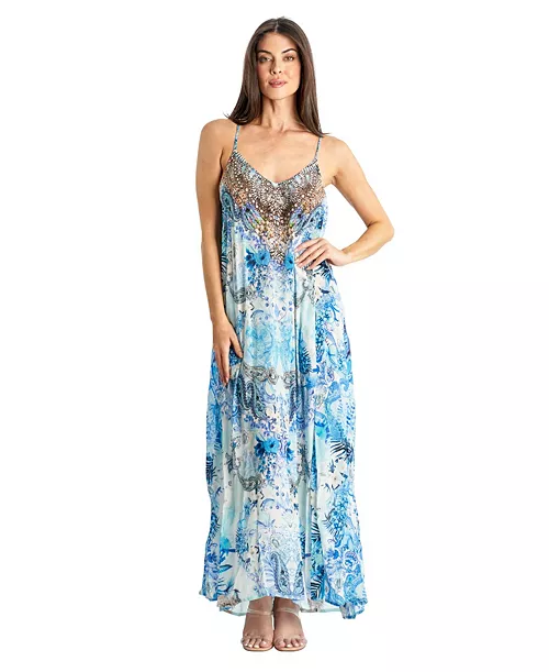 women's scoop neck t- back maxi dress