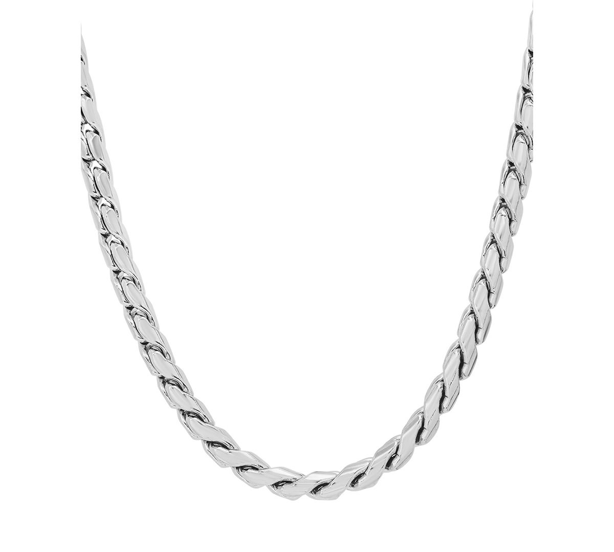 Shop Steeltime Men's Fancy Link Necklace, 24" In Silver