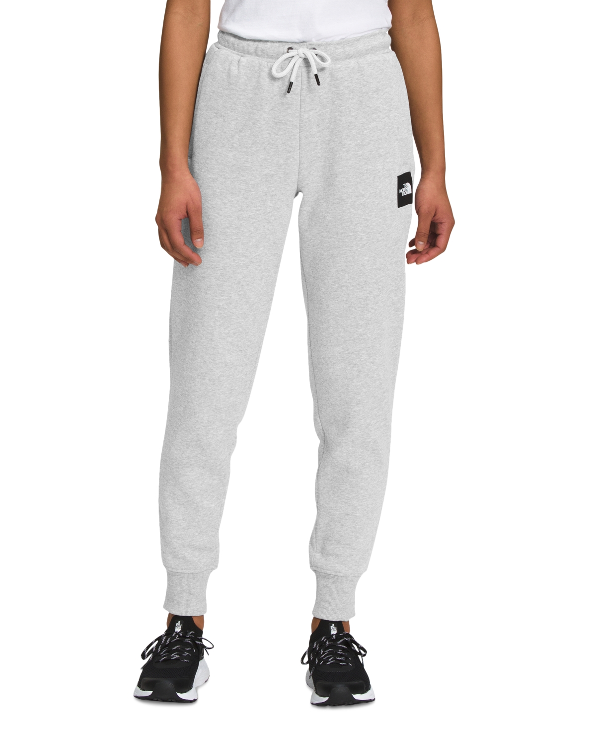 Shop The North Face Women's Box Nse Joggers In Tnf Light Grey Heather,tnf Black