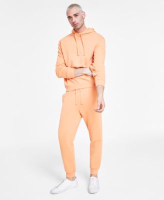 Hugo By  Boss Mens Relaxed Fit Hooded Sweatshirt Regular Fit Sweatpants In Medium Orange