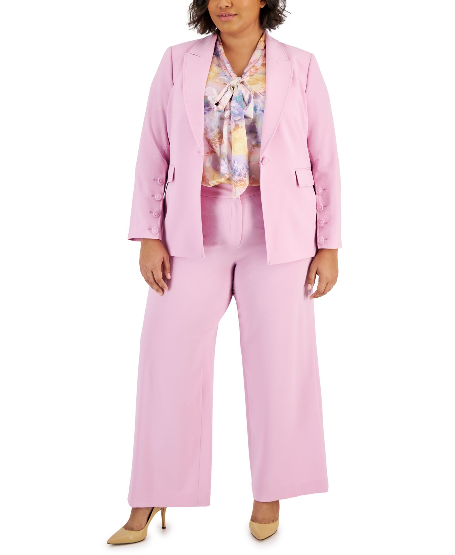 ASL Plus Size Mid Rise Wide-Leg Pants