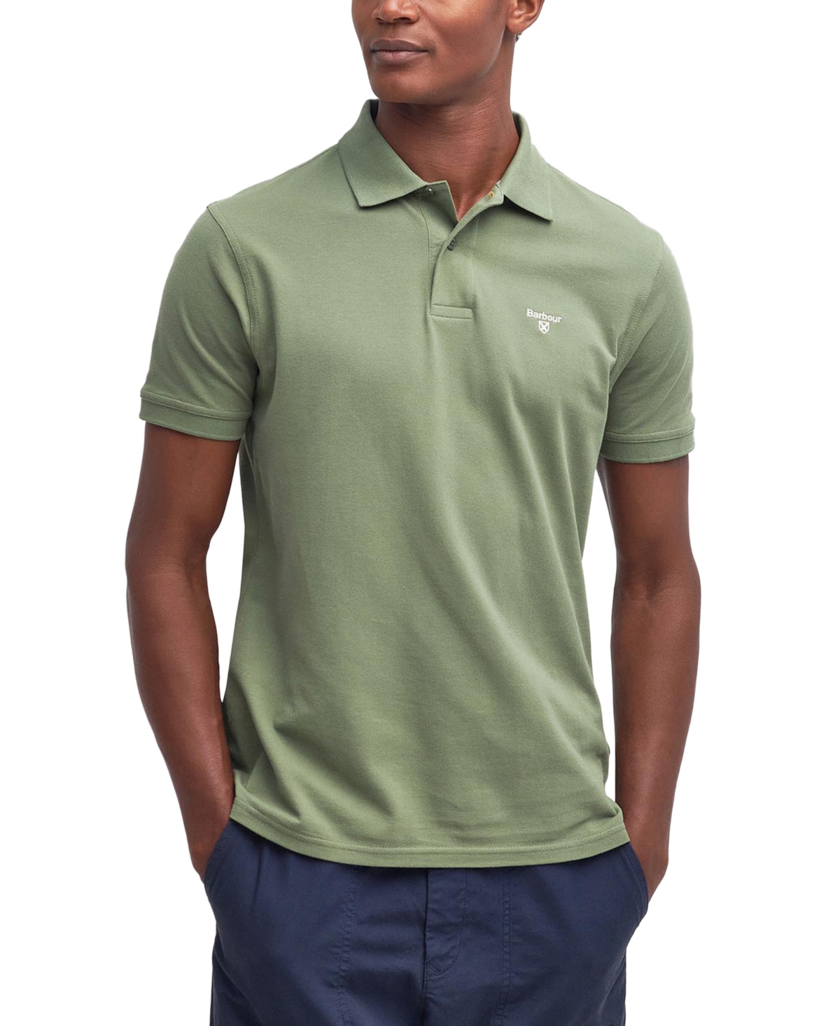 Shop Barbour Men's Lightweight Sports Polo In Burnt Olive