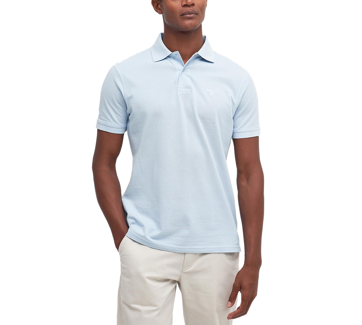 Barbour Men's Lightweight Sports Polo In Chambray Blue