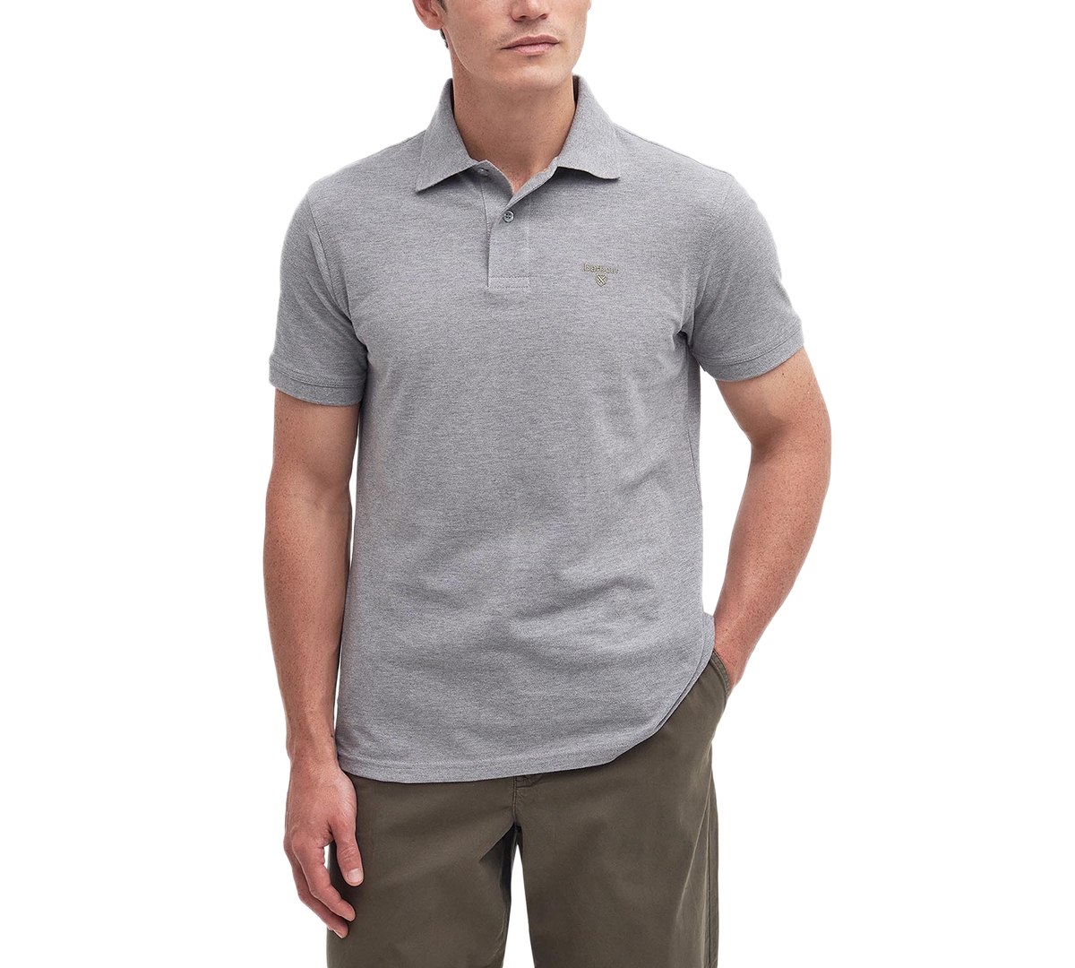 Shop Barbour Men's Lightweight Sports Polo In Med Gray
