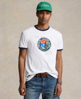 폴로 랄프로렌 Polo Ralph Lauren Mens Classic-Fit Jersey Graphic T-Shirt,White
