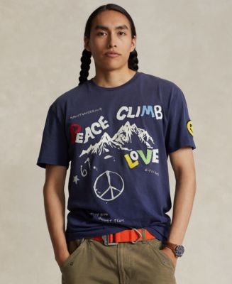 新作 ポロラルフローレン Peace Climb Love Tシャツ Polo Ralph Lauren Men's Classic-Fit Peace Climb Love T-Shirt