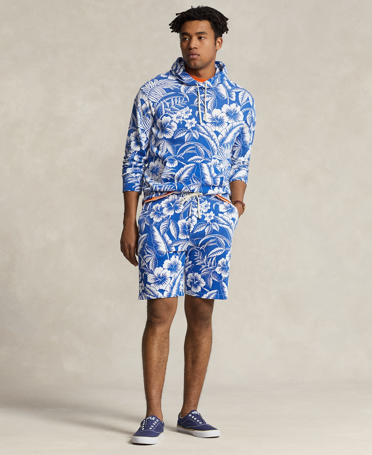 Shop Polo Ralph Lauren Men's 8.5-inch Tropical Floral Spa Terry Shorts In Monotone Tropical
