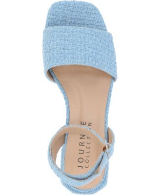 Women's Adleey Ankle Strap Tweed Block Heel Sandals