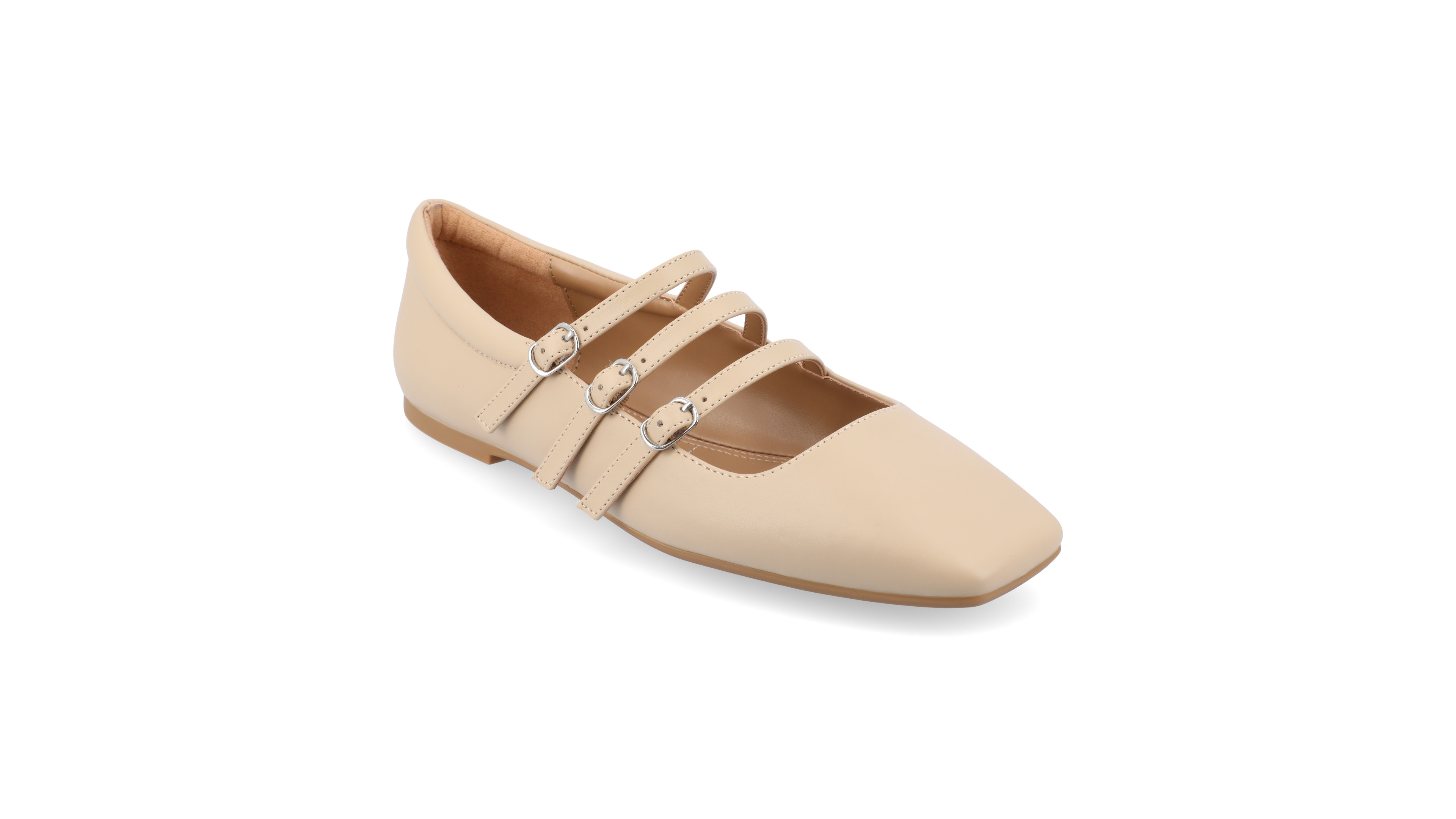Journee Collection Women's Darlin Multi Strap Mary Jane Square Toe Flats