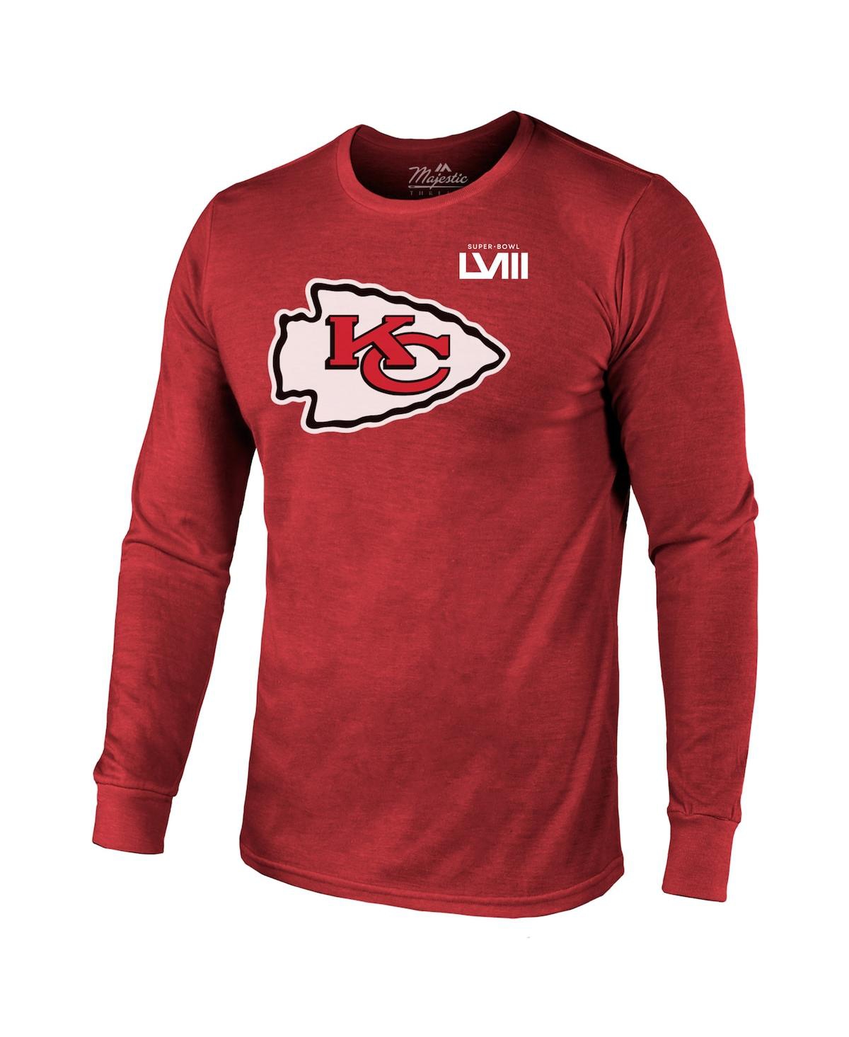 Shop Majestic Men's  Threads Patrick Mahomes Red Kansas City Chiefs Super Bowl Lviii Name And Number Tri-b