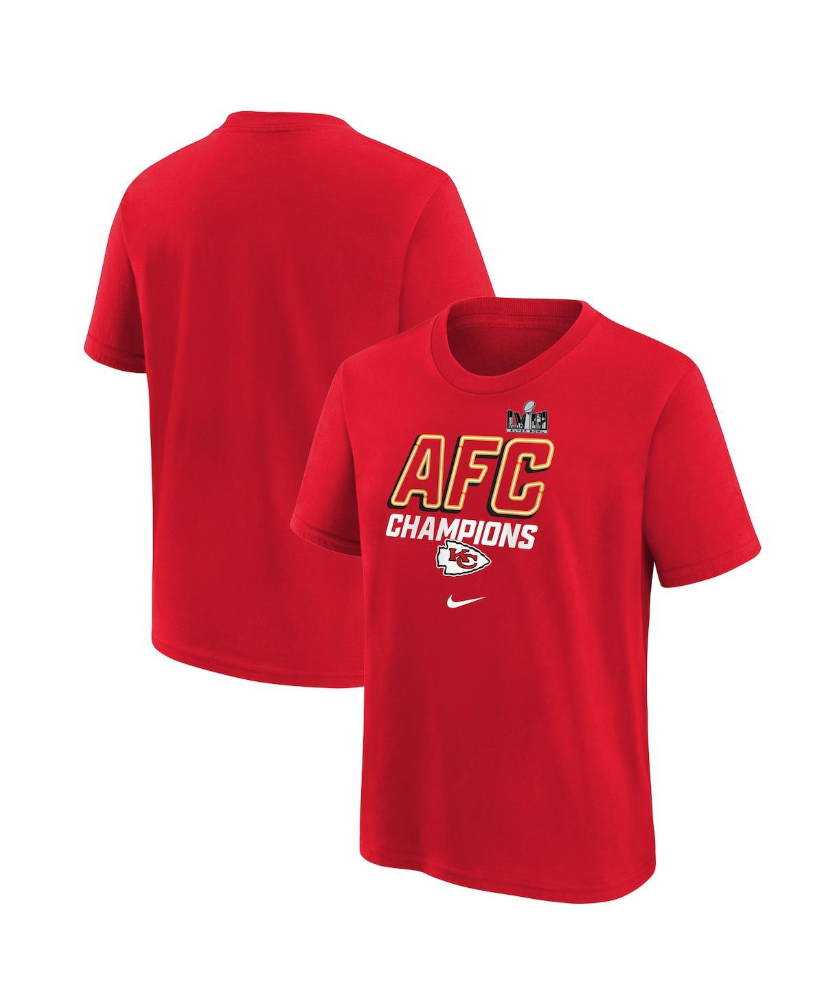 Shop Nike Big Boys  Red Kansas City Chiefs 2023 Afc Champions Iconic T-shirt