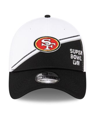 Men's White, Black San Francisco 49ers Super Bowl LVIII Sideline 39THIRTY Flex Fit Hat