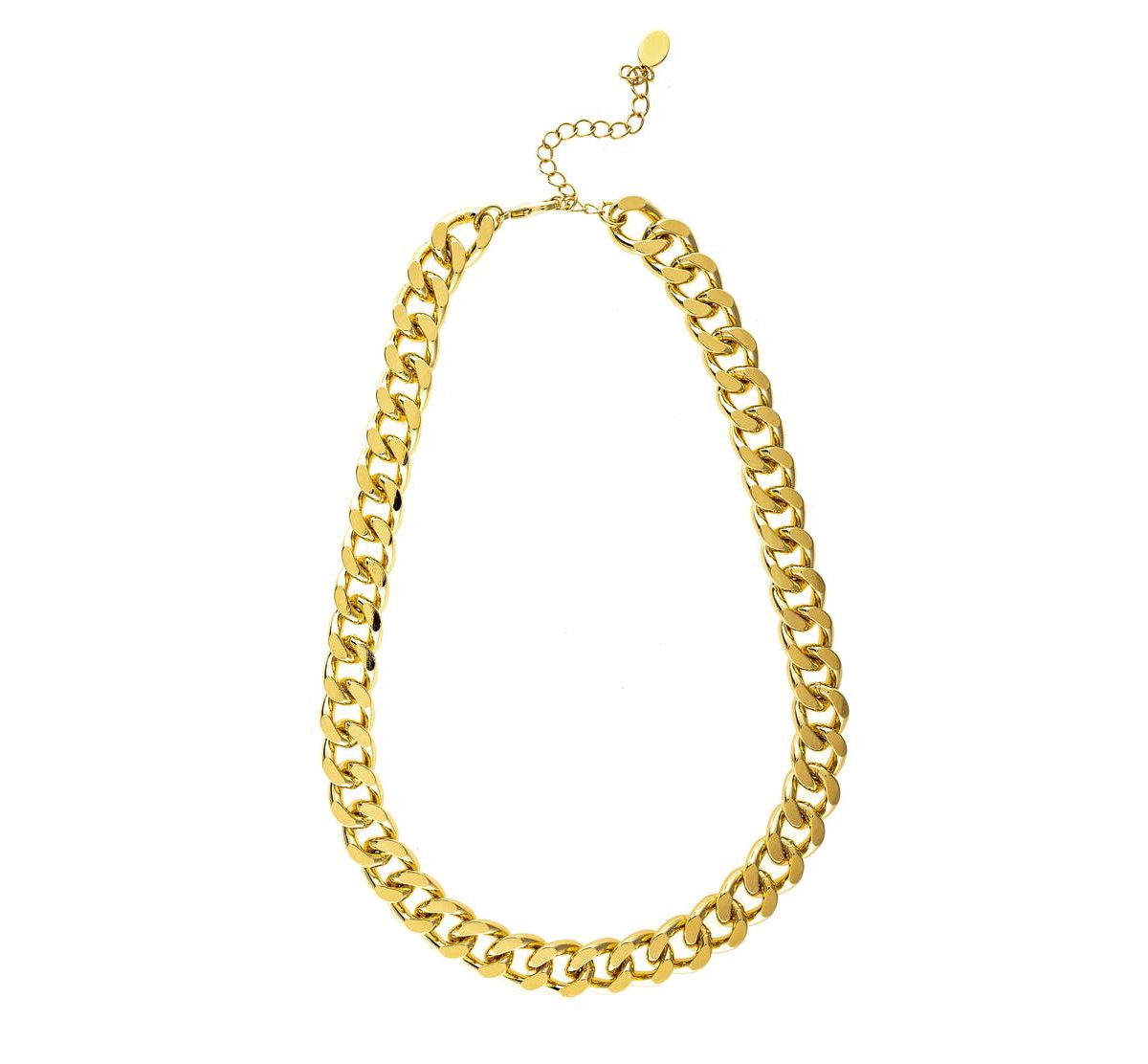 Polished Curb Link Chain Necklace - Gold