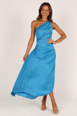 Flin Pleated One Shoulder Midi Dress