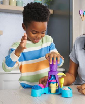 Soft Serve Station with 14 oz of Play Sand Blue, Pink and White ,2 Ice Cream Cones and 2 Tools