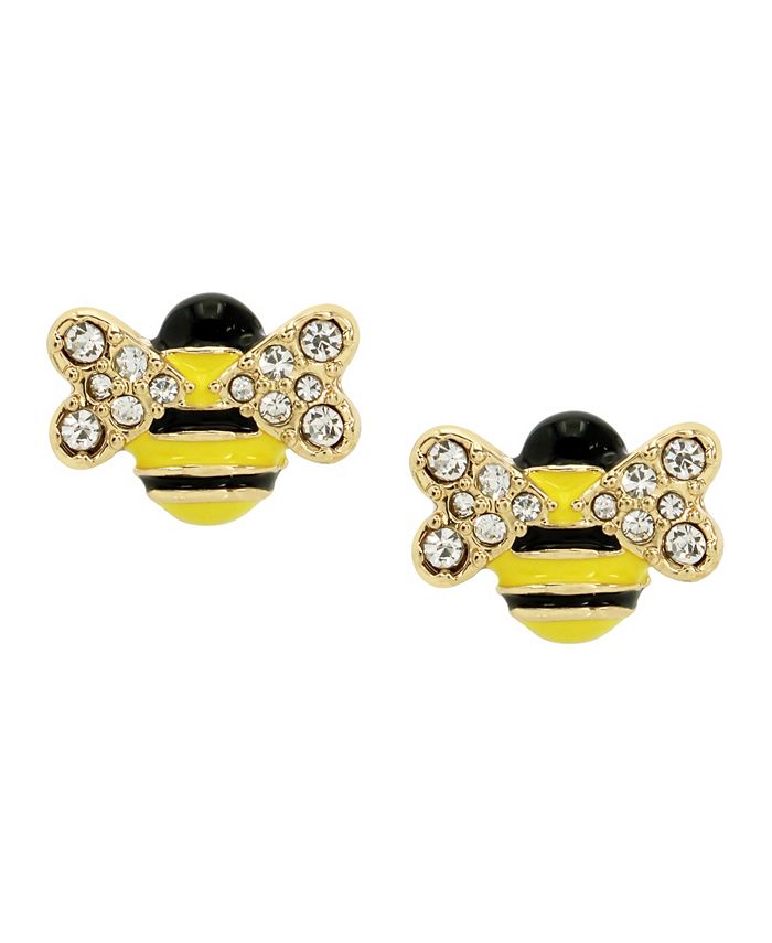 Betsey Johnson Faux Stone Bee Stud Earrings Macy s
