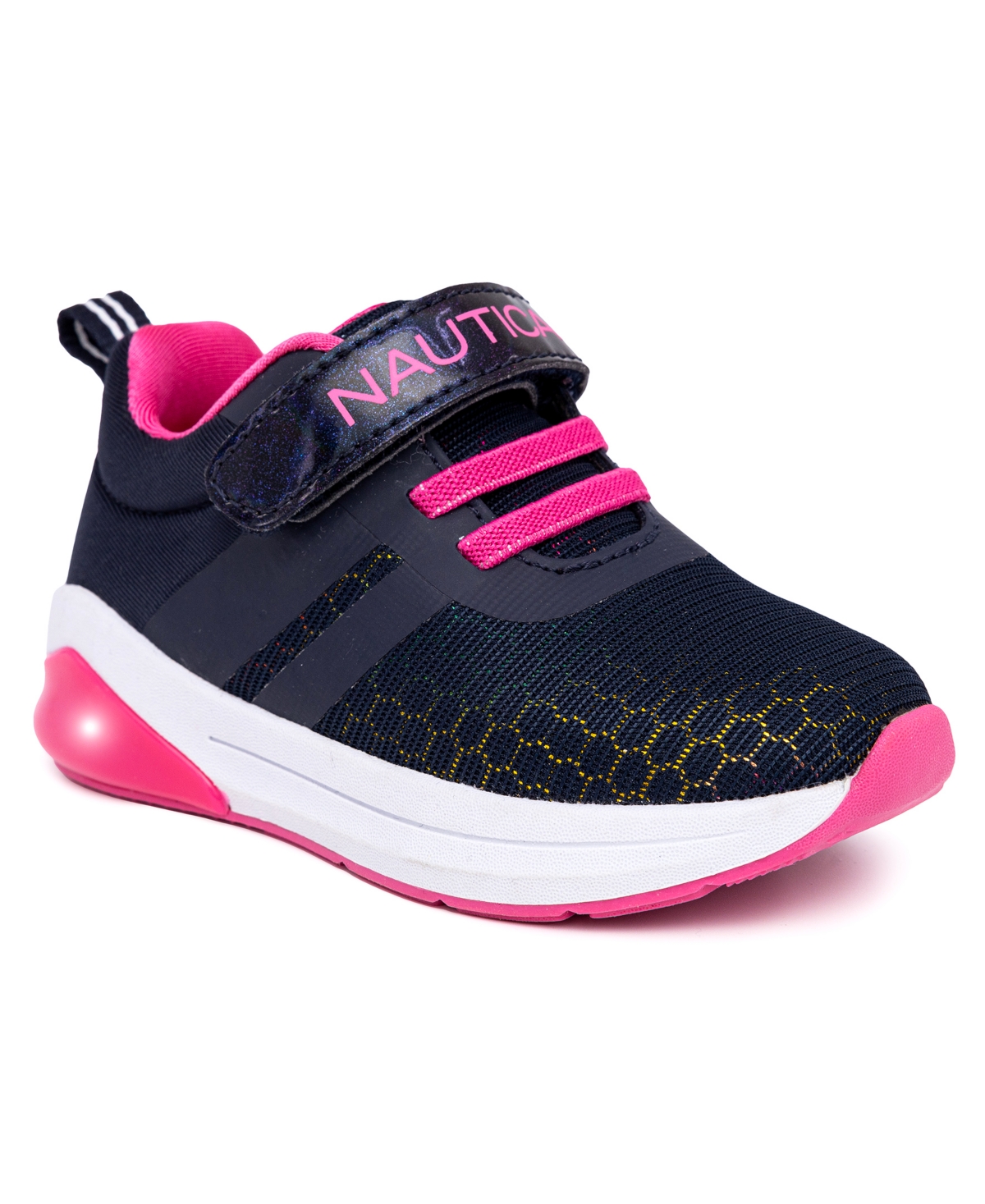 Nautica Toddler and Little Girls Towhee Buoy Light Up Lace Up Sneakers - Pink