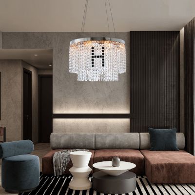 Modern Crystal Chandelier For Living-Room Round Cristal Lamp Luxury Home Decor Light Fixture