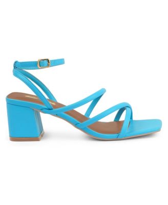 right pose faux leather block heel sandals