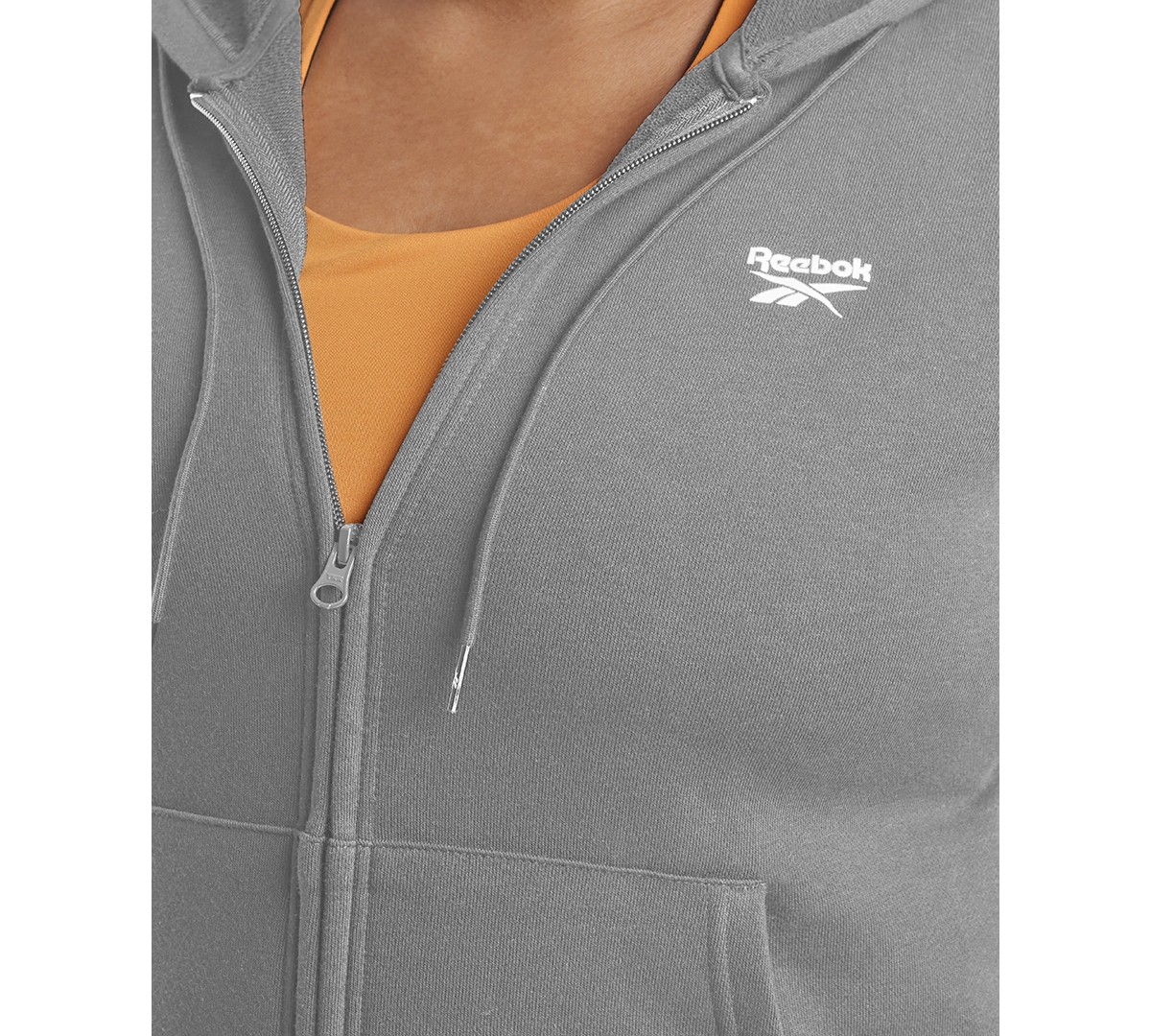 Reebok Plus Size French Terry Zip-Front Hoodie