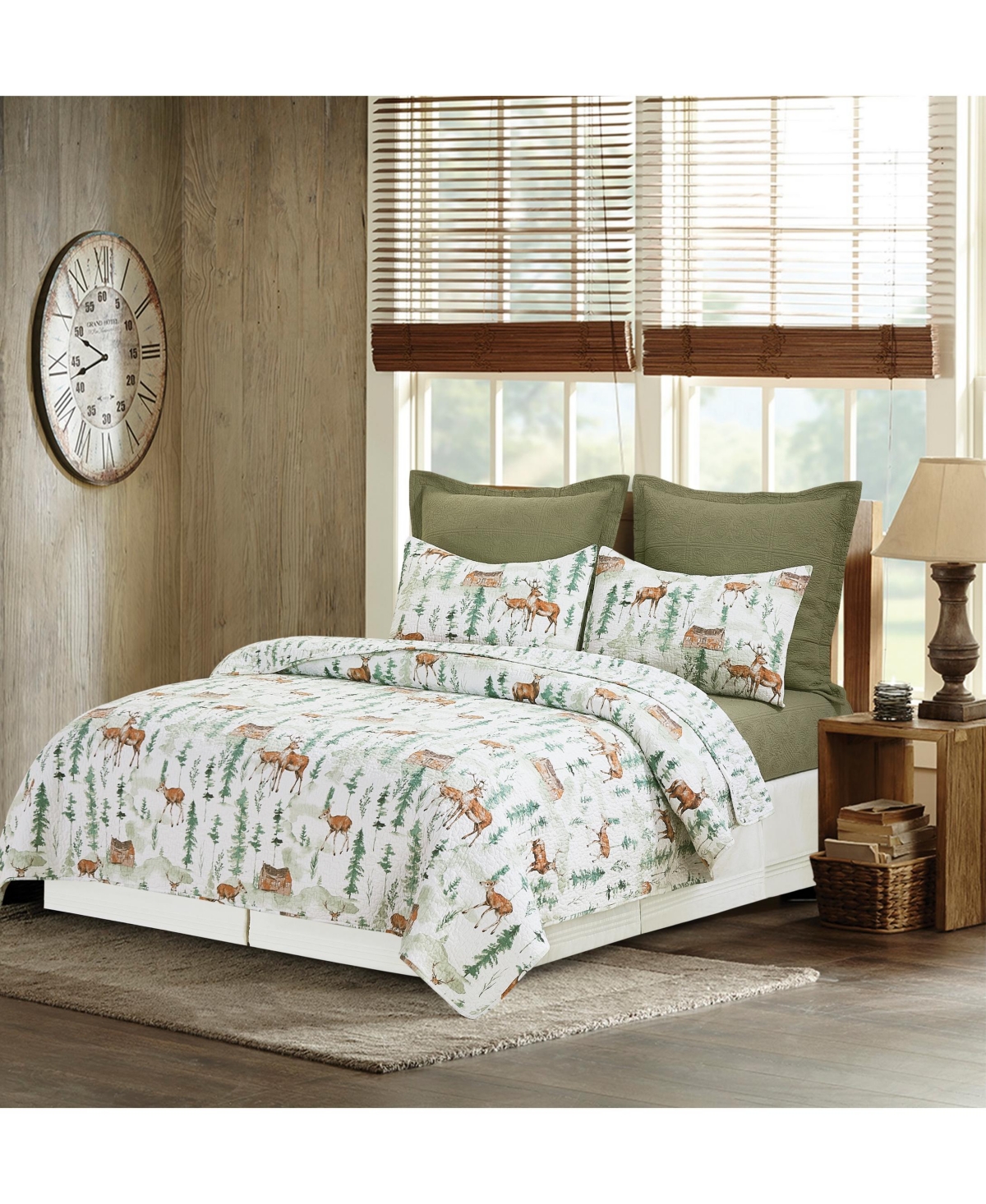 Christopher Forest Reversible Rustic King Quilt Set