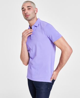 A|X Armani Exchange - Men's Regular-Fit Solid Piqu&eacute; Polo Shirt