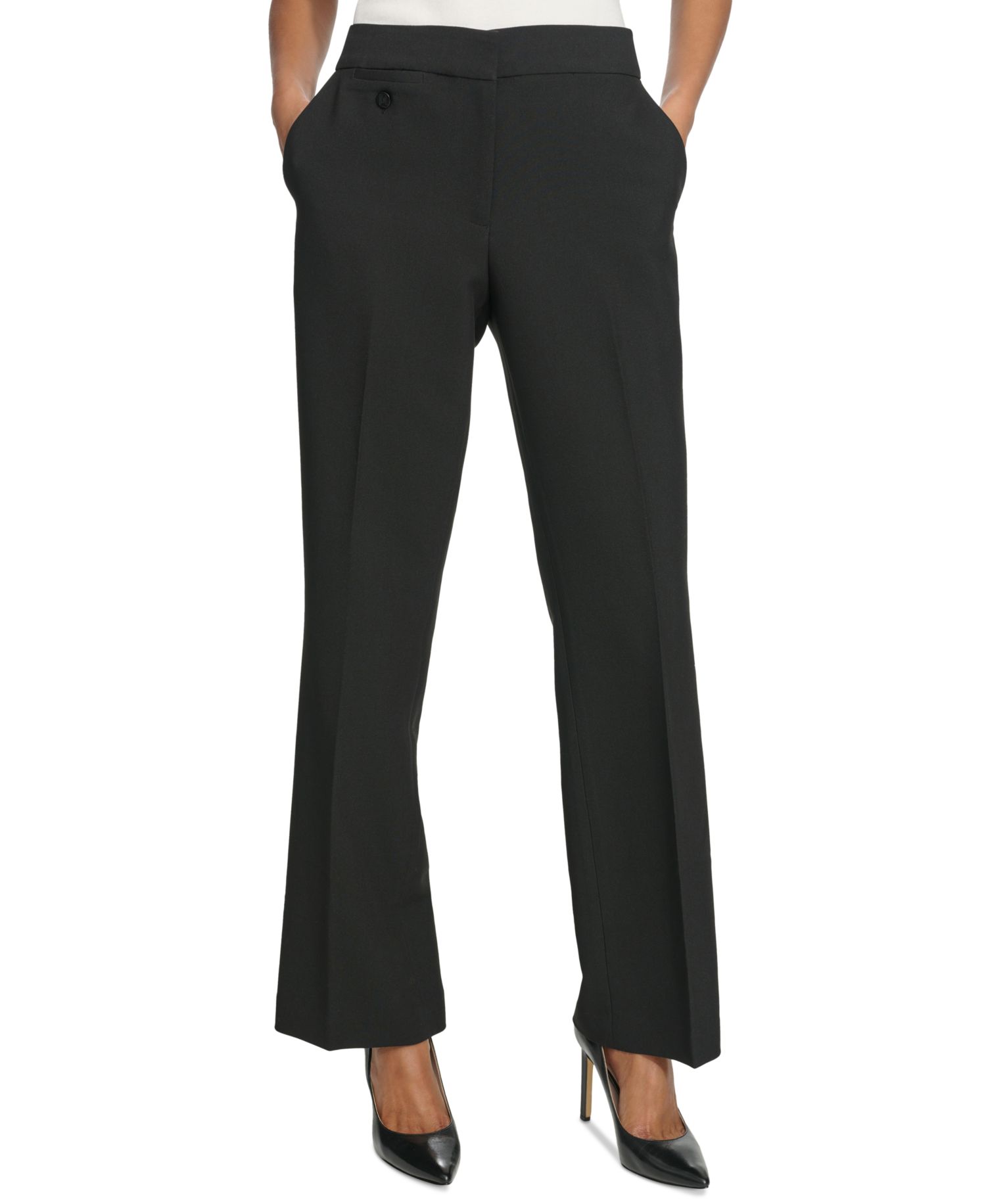 Women's Mid-Rise Crease-Front Bootcut Pants