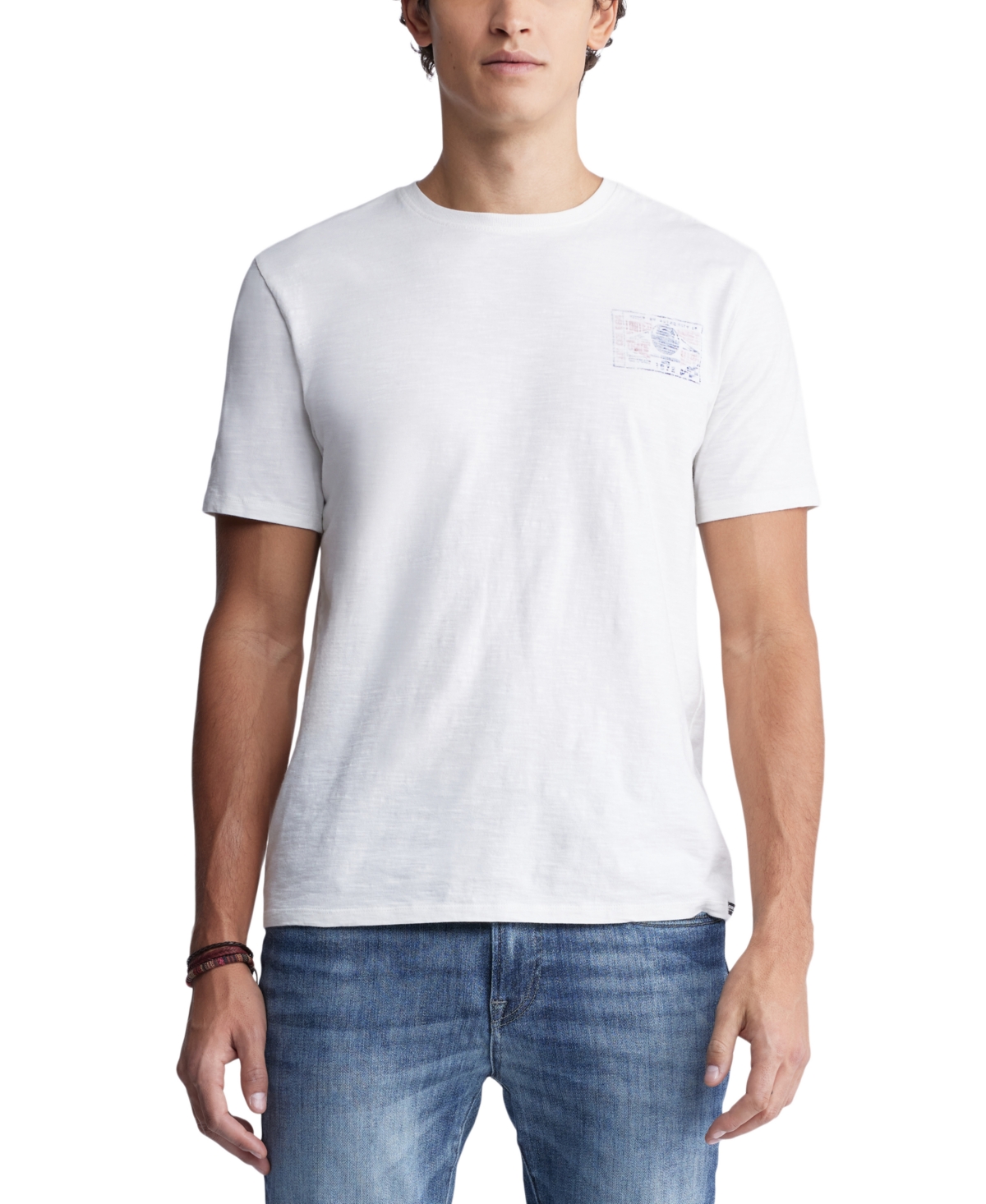 Shop Buffalo David Bitton Men's Tacoma Relaxed-fit Short Sleeve Graphic T-shirt In Milk