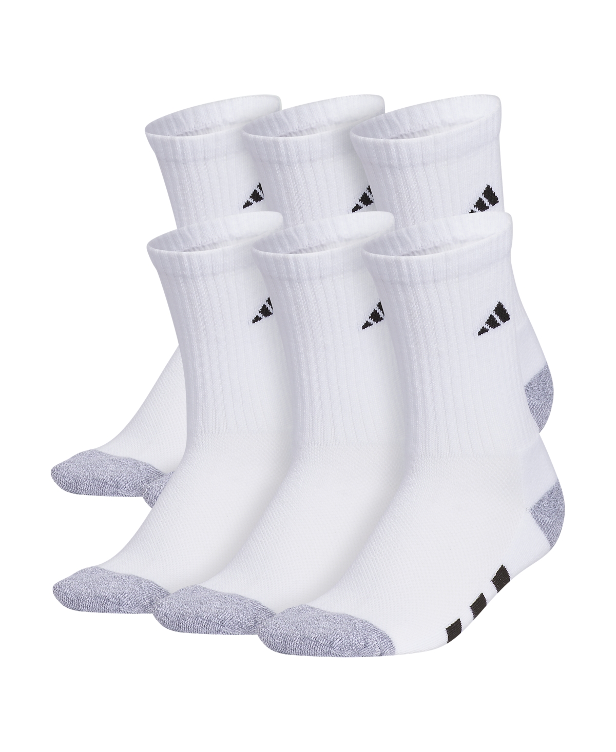 Shop Adidas Originals Boys Youth Athletic Cushioned Crew Socks, Pack Of 6 In White