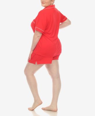 Plus Size 2-Piece Short Sleeve Pajama Set