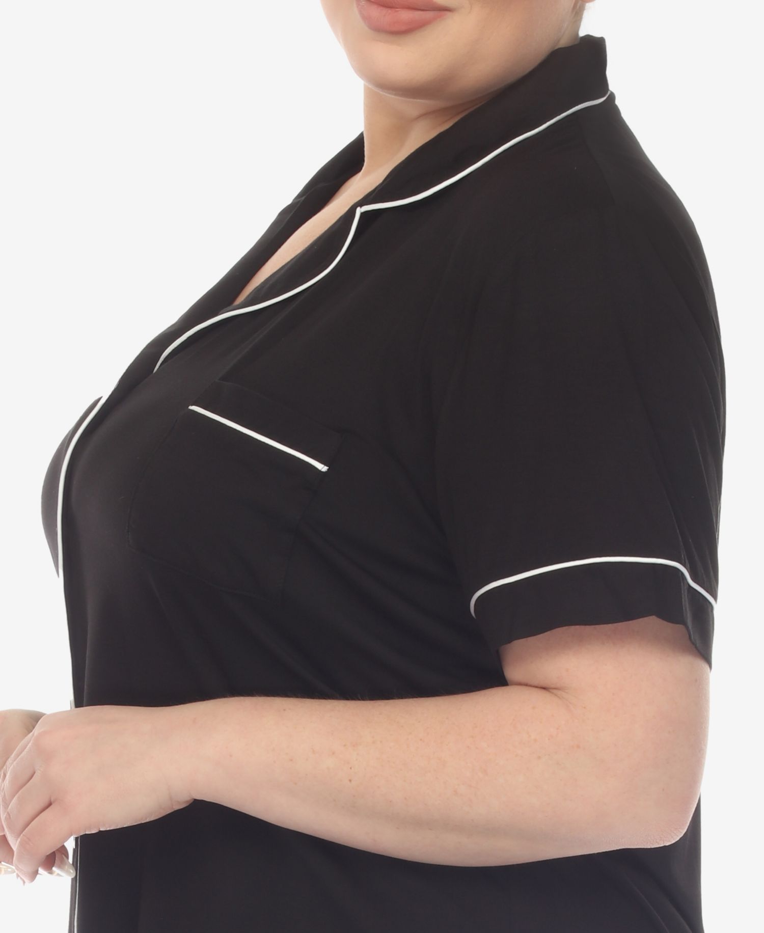 Plus Size 2-Piece Short Sleeve Pajama Set