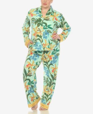 Plus Size 2 Pc. Wildflower Print Pajama Set