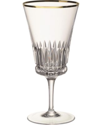 Grand Royal Gold-Tone Water Goblet Glasses, Pair of 2