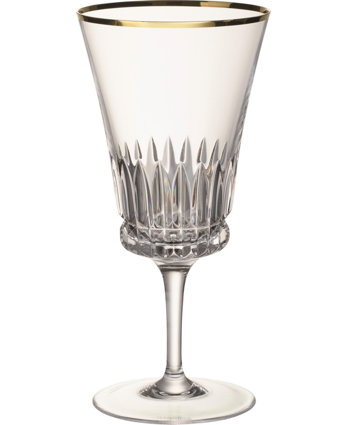 Villeroy & Boch Grand Royal Gold-tone Water Goblet Glasses, Pair Of 2 In Clear