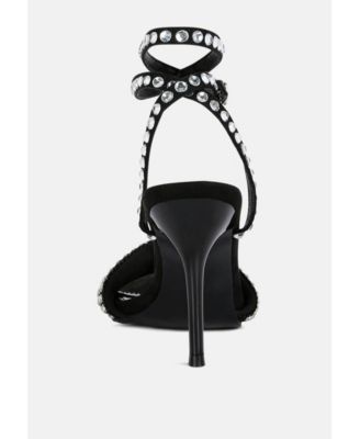 ZURIN Womens Diamante Embellished Stiletto Sandals