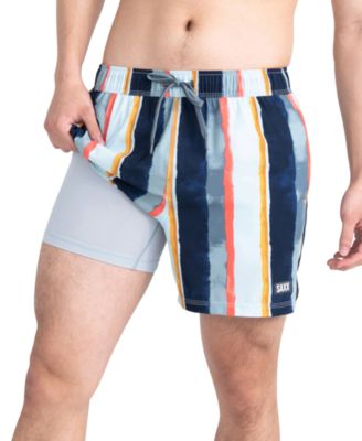SAXX - Men's Oh Buoy 2N1 Striped Volley 5" Swim Shorts