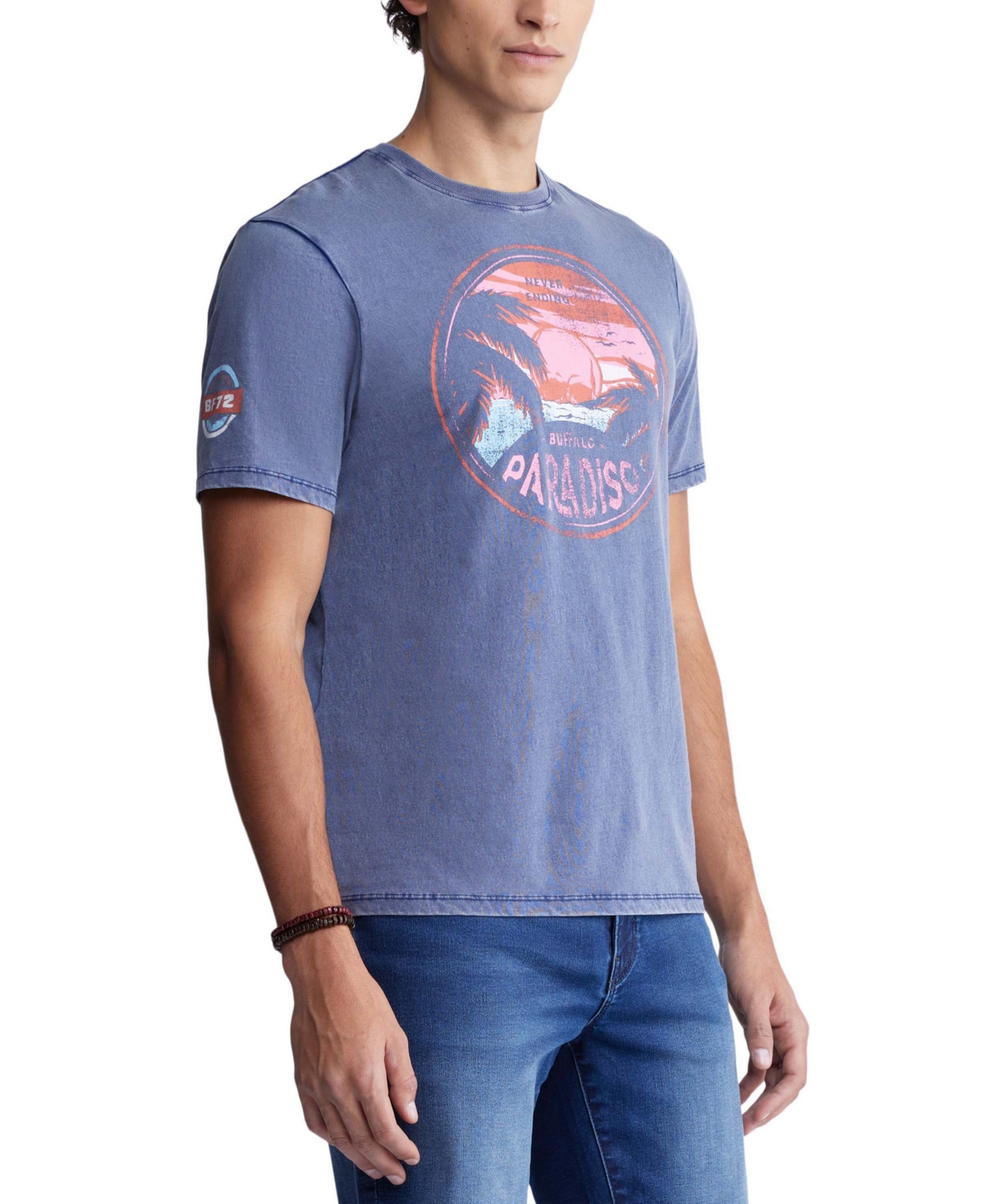 Shop Buffalo David Bitton Men's Ticross Short Sleeve Graphic T-shirt In Blue Depths