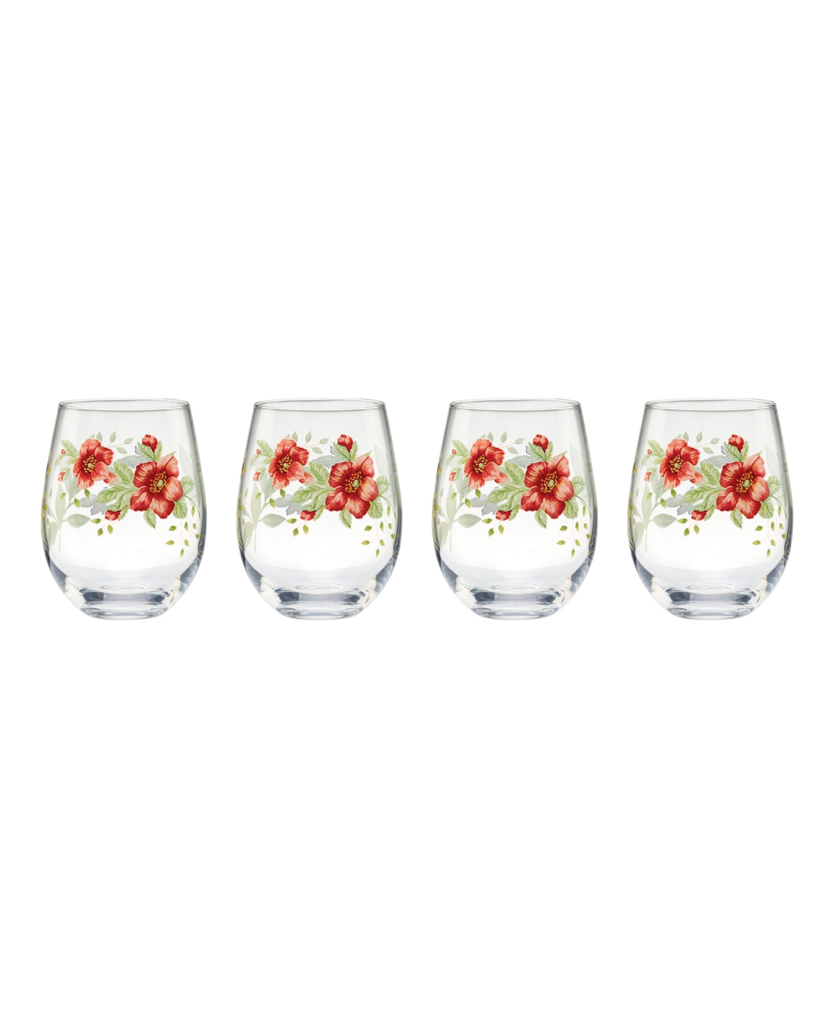 Lenox Butterfly Meadow Stemless Wine Glasses, Set of 4