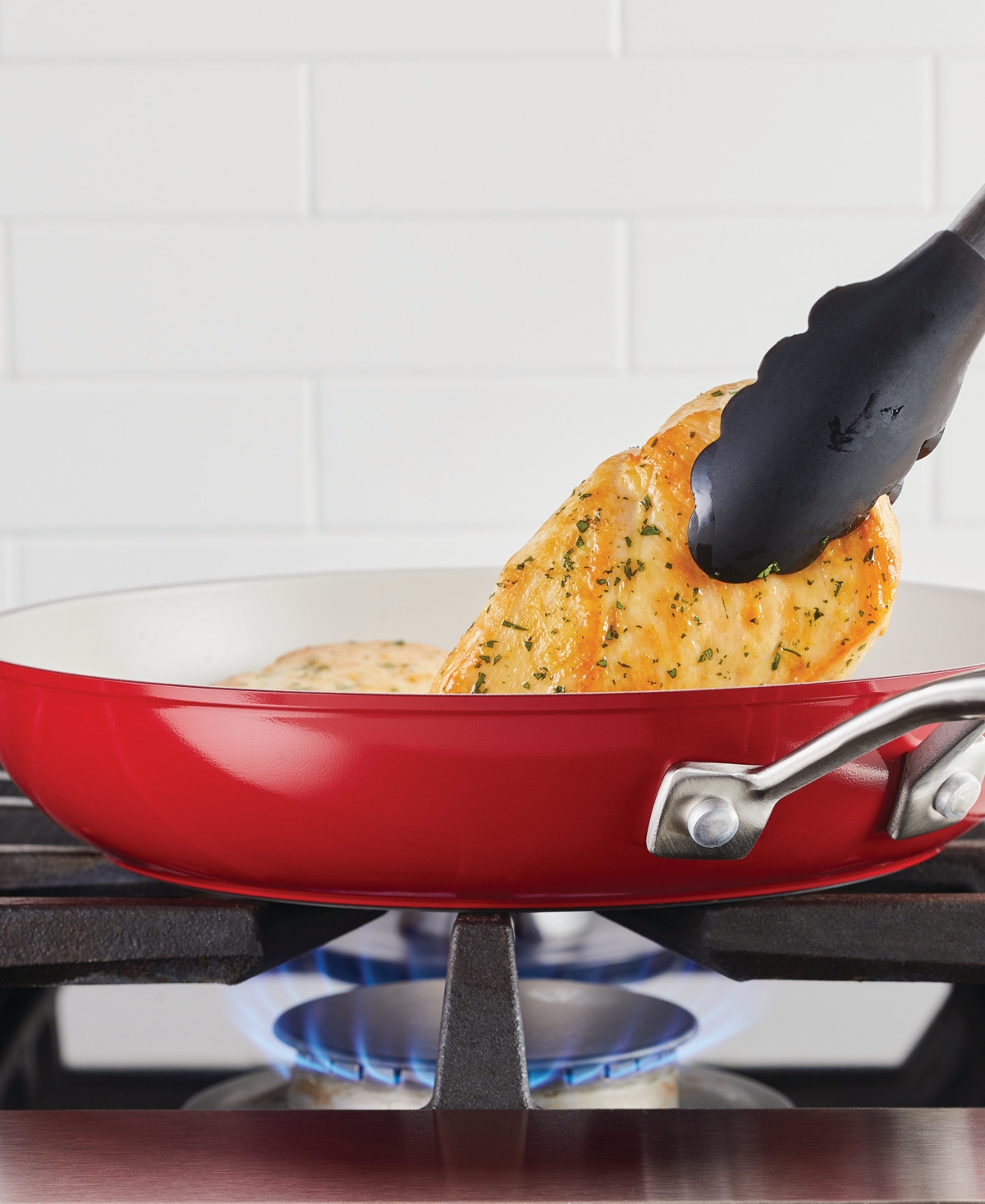 Kitchenaid Hard Anodized Ceramic Nonstick Frying Pan 12.25-inch In Empire Red